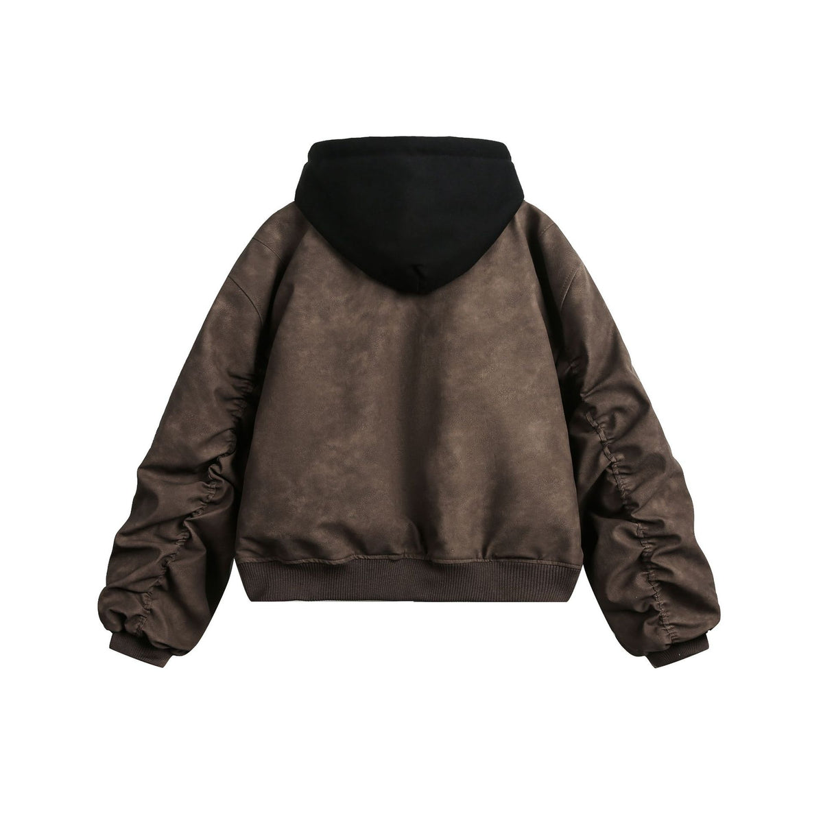 False Two-Piece Loose Oversized Short Hooded Jacket for Men