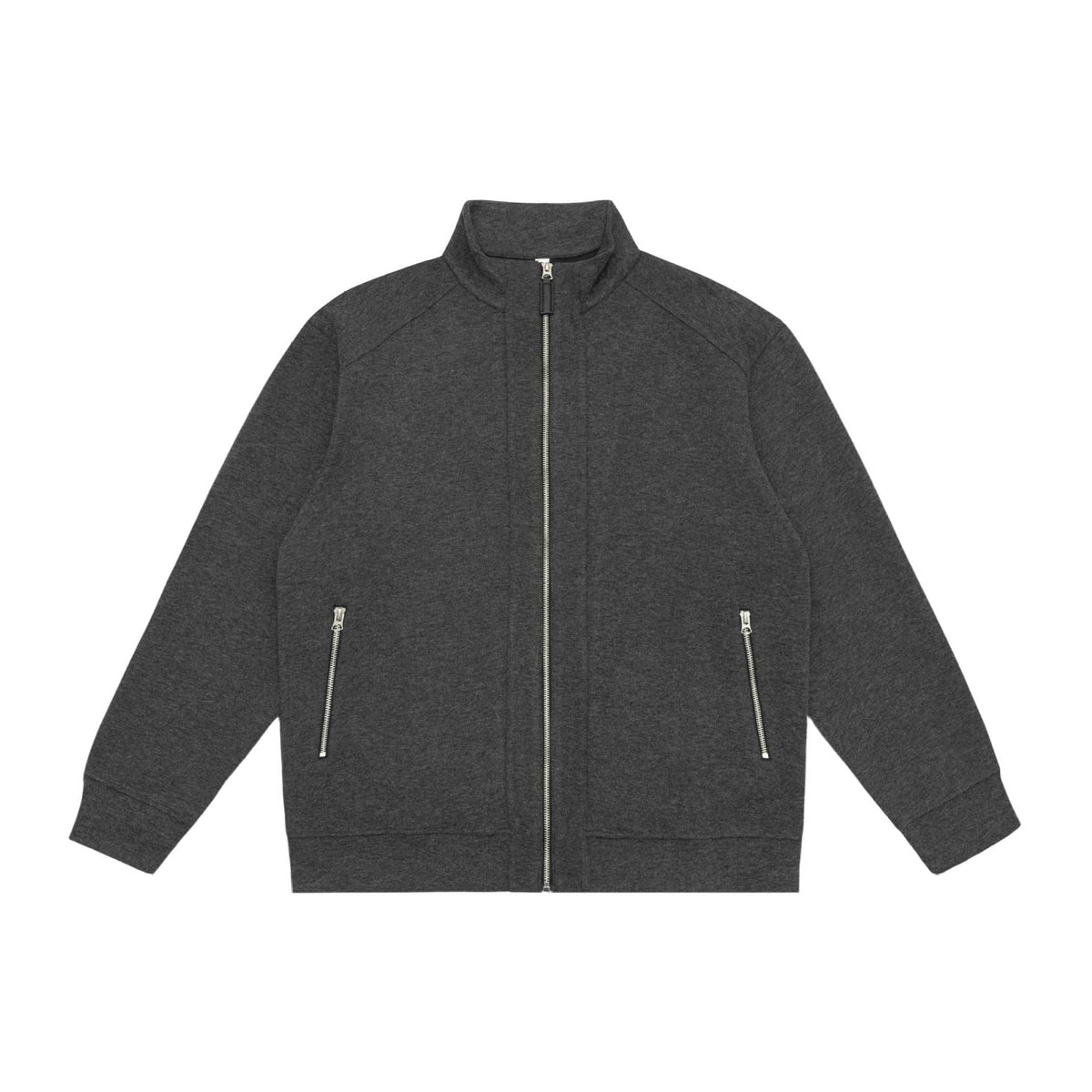 Preppy Deconstructed Patchwork Stand Collar Loose Open Front Hoodie Men
