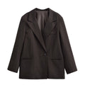 Versatile dark brown textured suit jacket