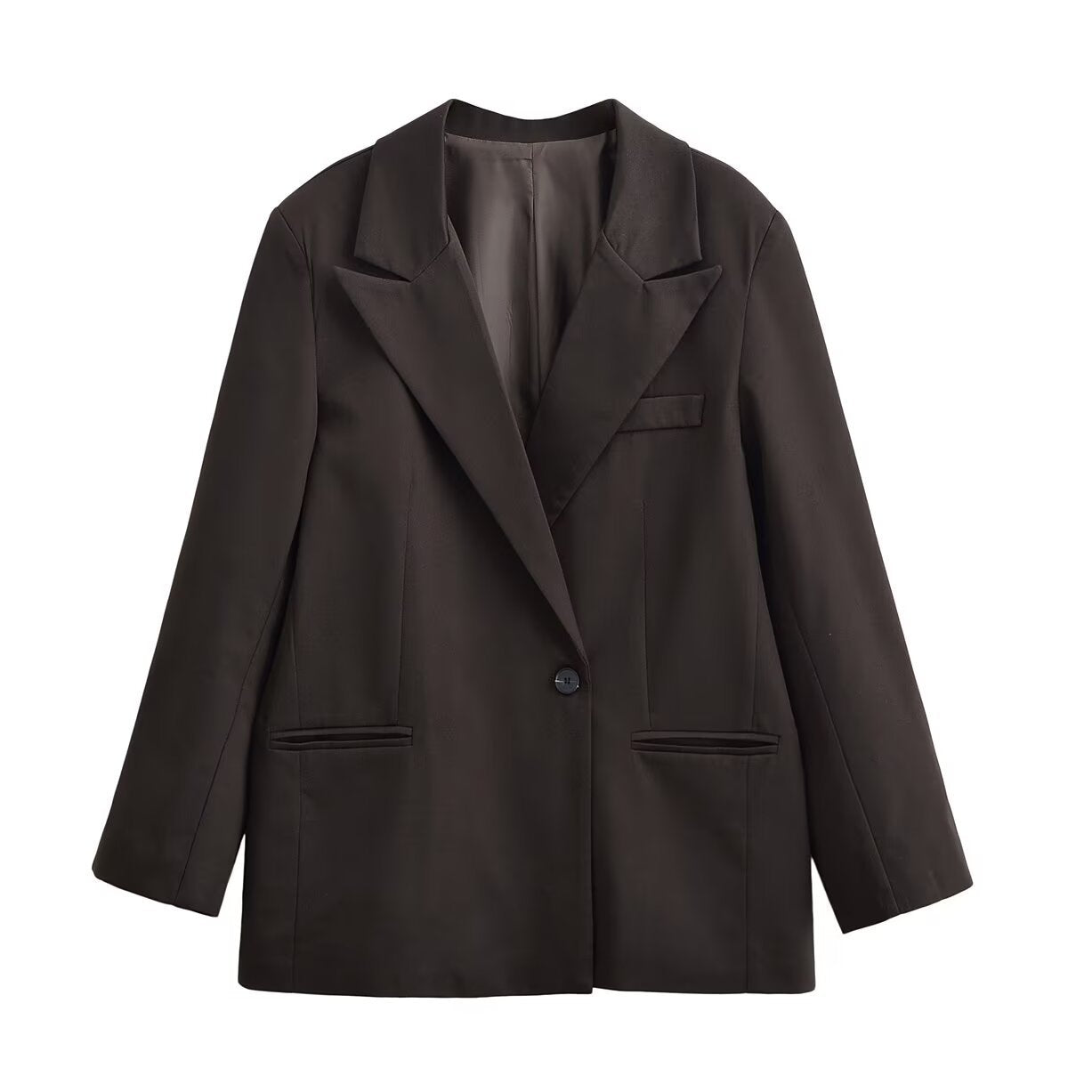 Versatile dark brown textured suit jacket