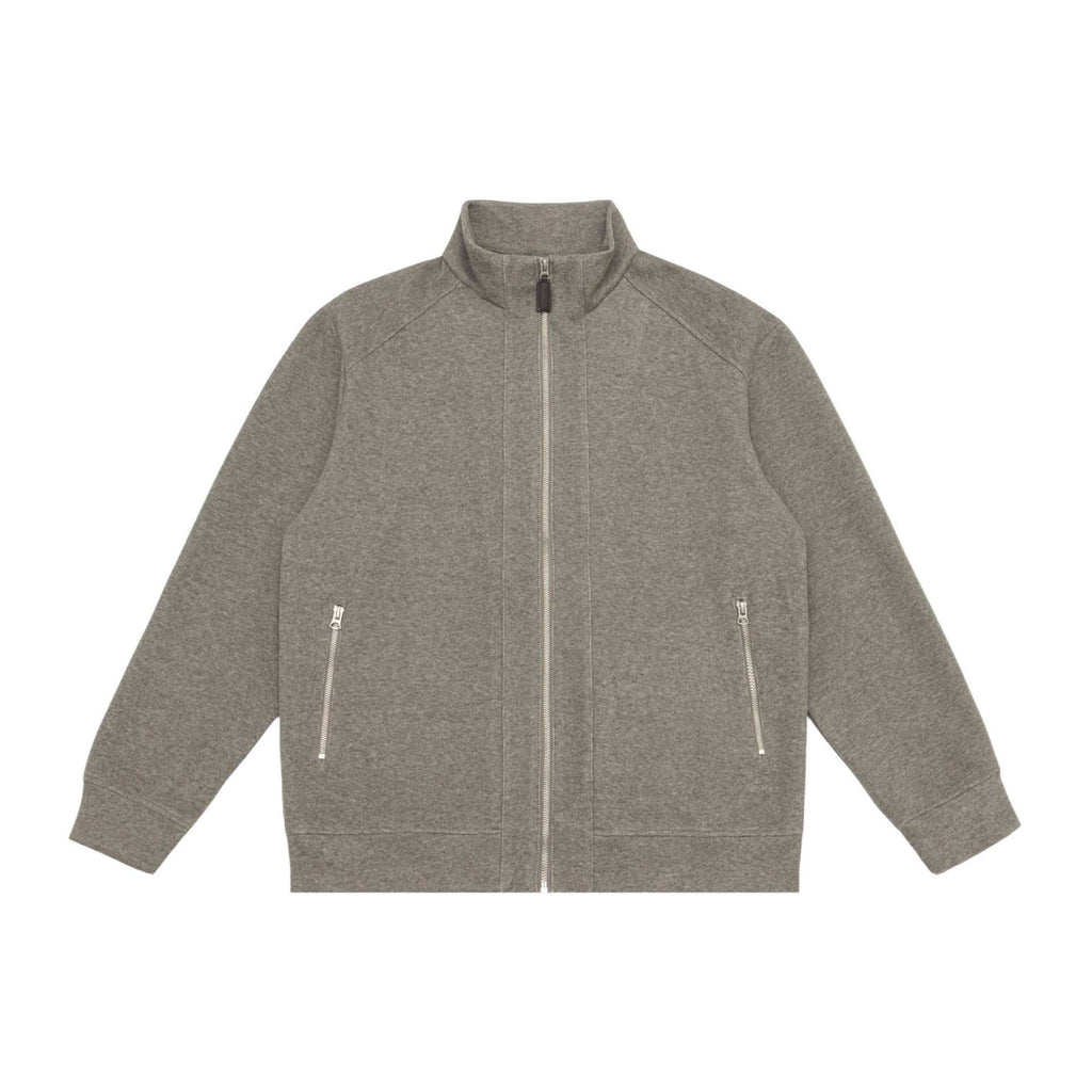 Preppy Deconstructed Patchwork Stand Collar Loose Open Front Hoodie Men