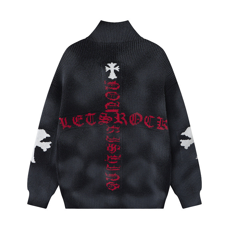 Gradient tie dye cross coat