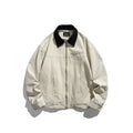 Loose Color-blocked Turn-down Collar Detroit Work Jacket for Men