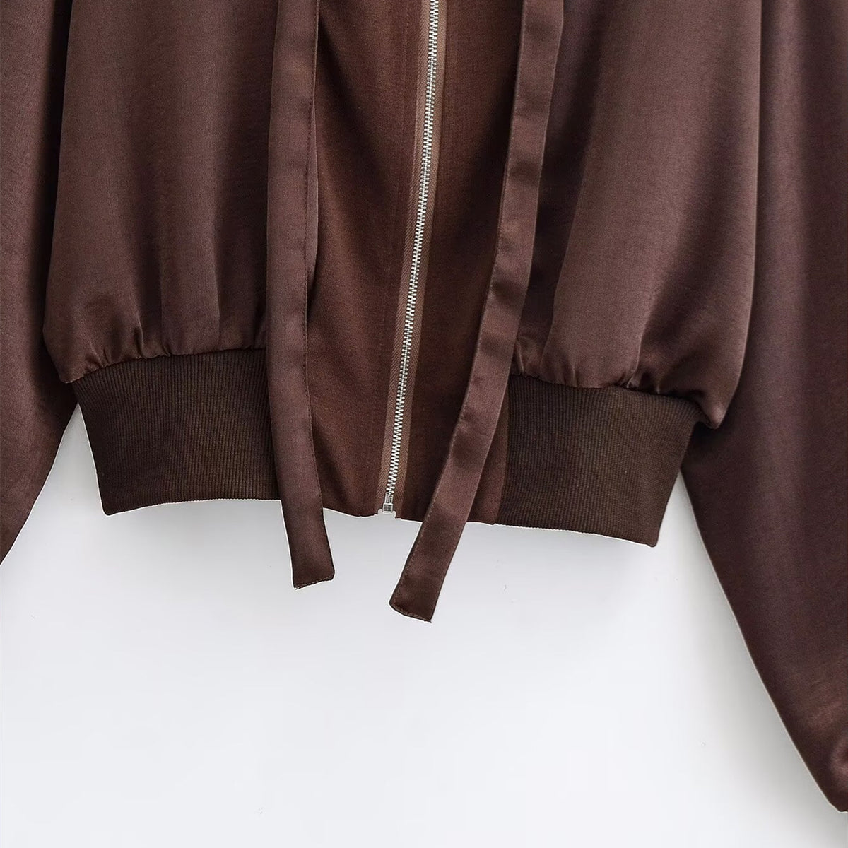 Casual style minimalist patchwork texture hooded jacket