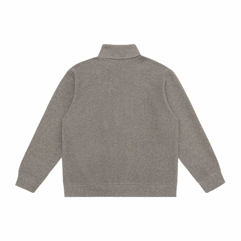 Preppy Deconstructed Patchwork Stand Collar Loose Open Front Hoodie Men