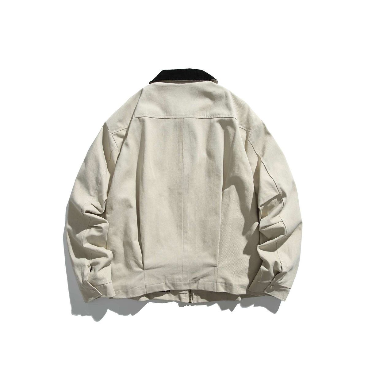 Loose Color-blocked Turn-down Collar Detroit Work Jacket for Men