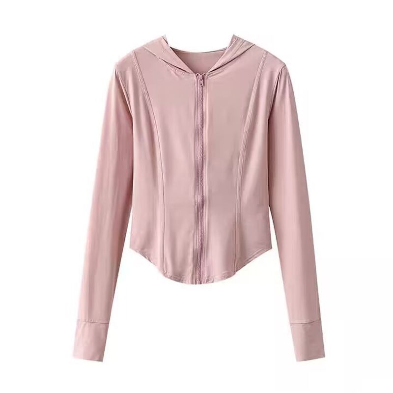 Sun Protection Jacket for Women, Summer Lightweight UV Protection Slim Fit Regular Shoulder Short Length Air Conditioning Cardigan Long Sleeve Outerwear