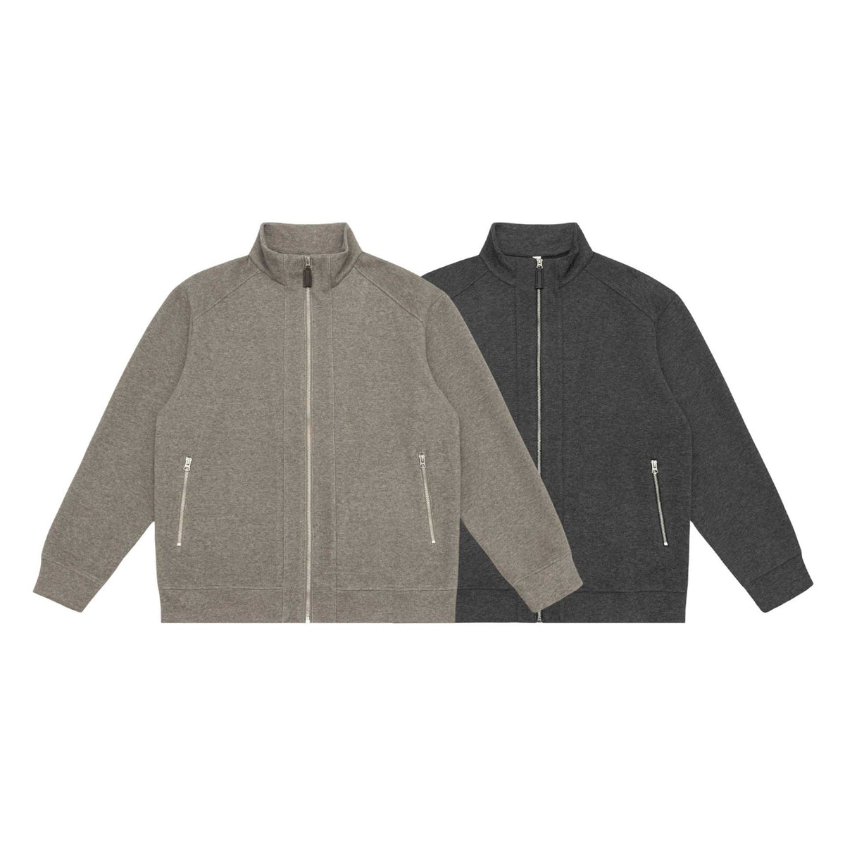 Preppy Deconstructed Patchwork Stand Collar Loose Open Front Hoodie Men