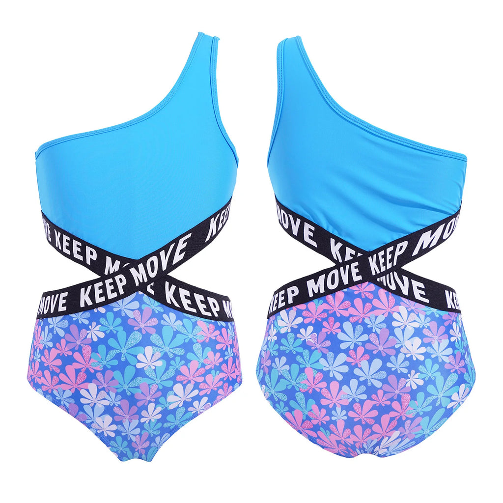 Kids Girls Hollow Out One-piece Swimwear