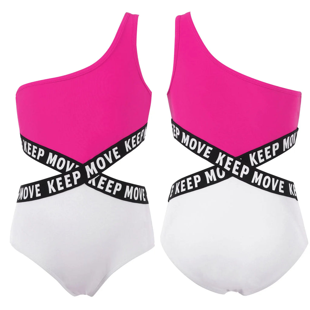 Kids Girls Hollow Out One-piece Swimwear