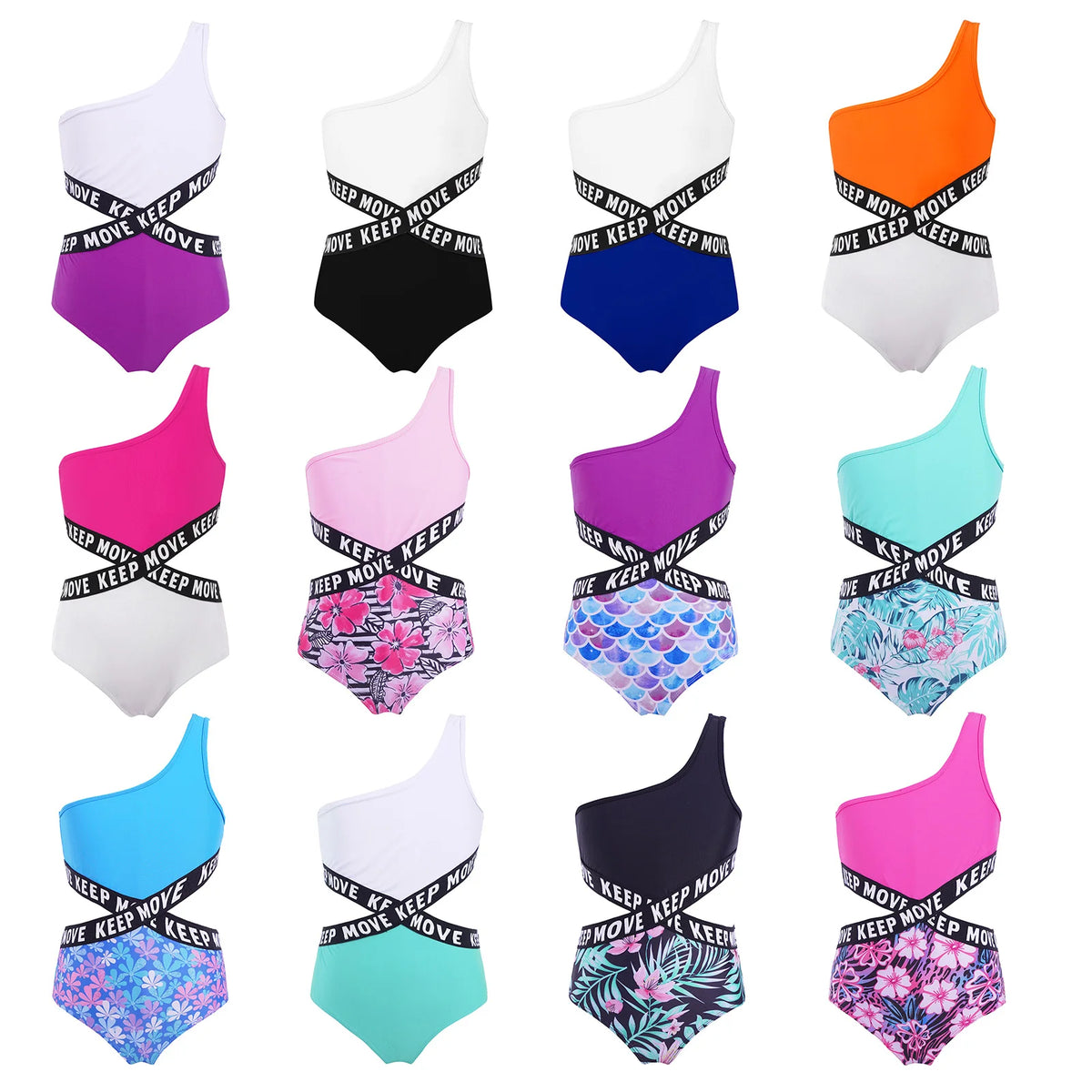 Kids Girls Hollow Out One-piece Swimwear