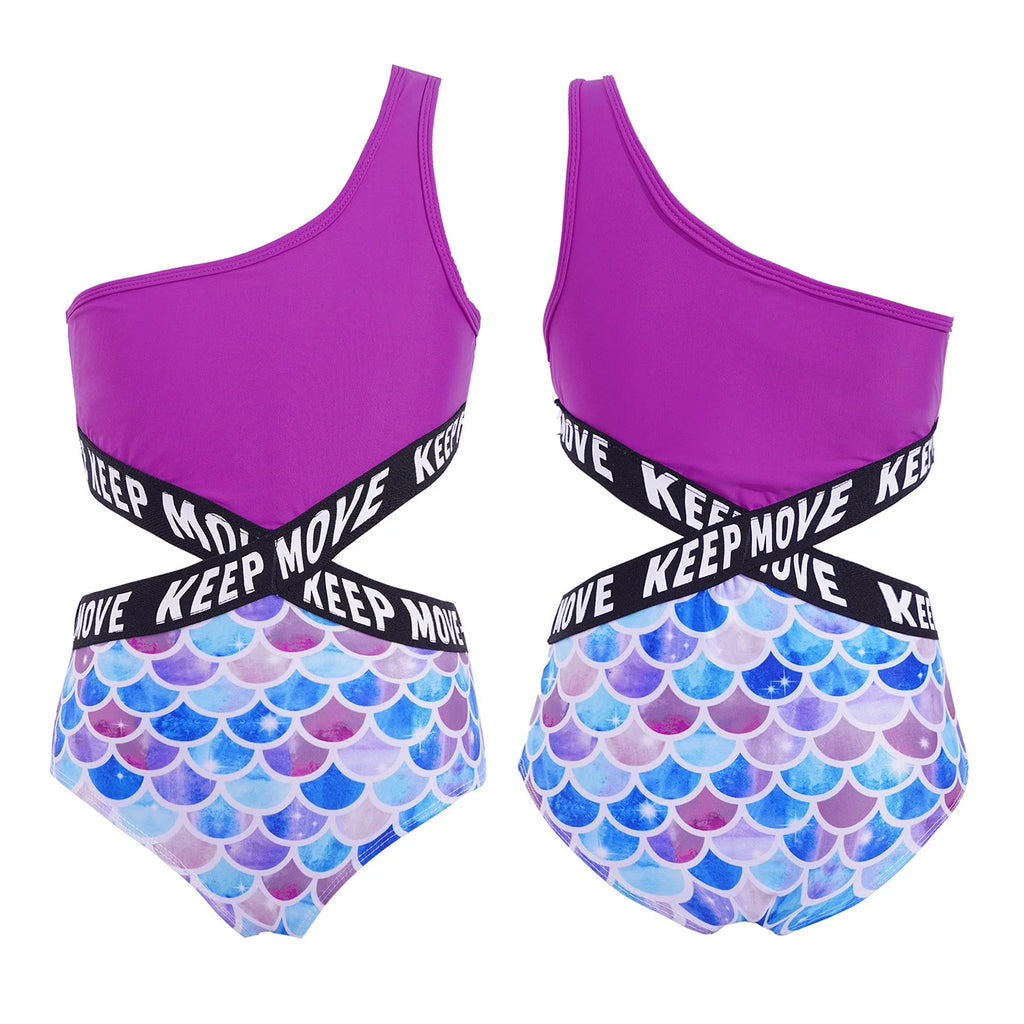 Kids Girls Hollow Out One-piece Swimwear