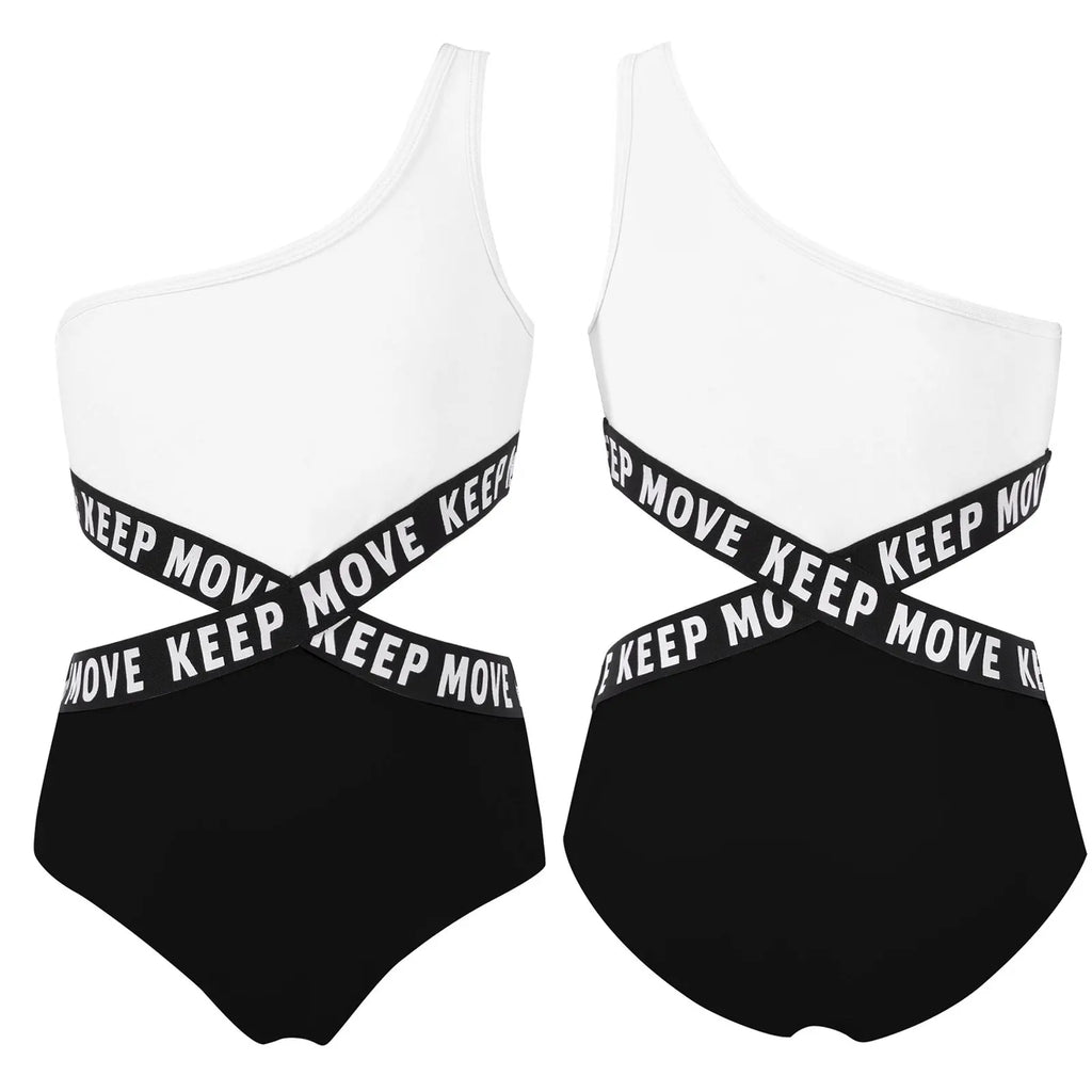 Kids Girls Hollow Out One-piece Swimwear