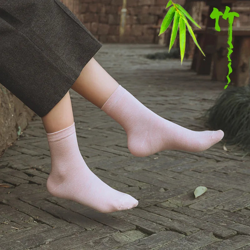 Women's Solid Color Bamboo Fiber Socks