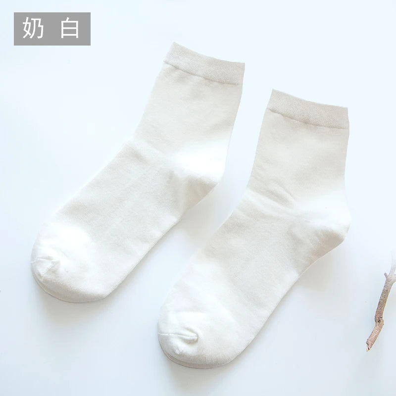 Women's Solid Color Bamboo Fiber Socks
