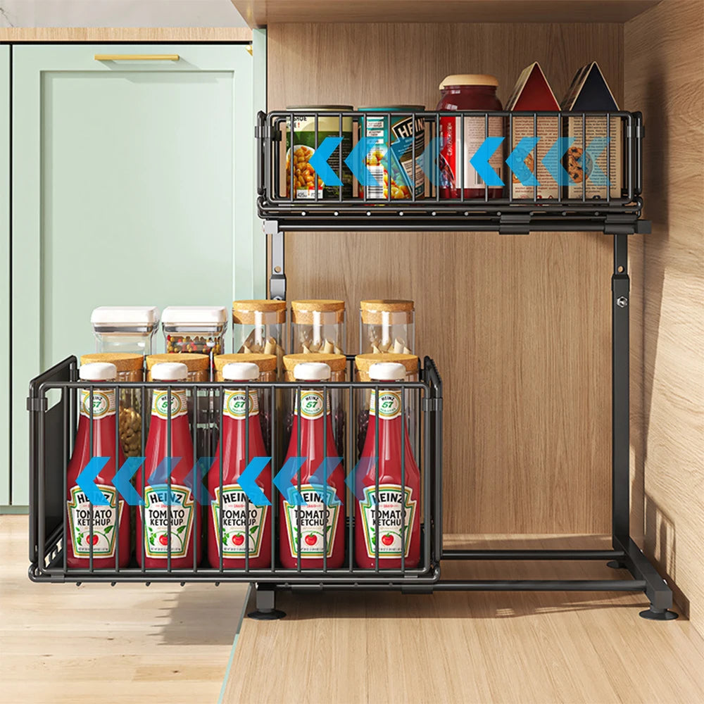 2 Tier Pull Out Cabinet Organizer