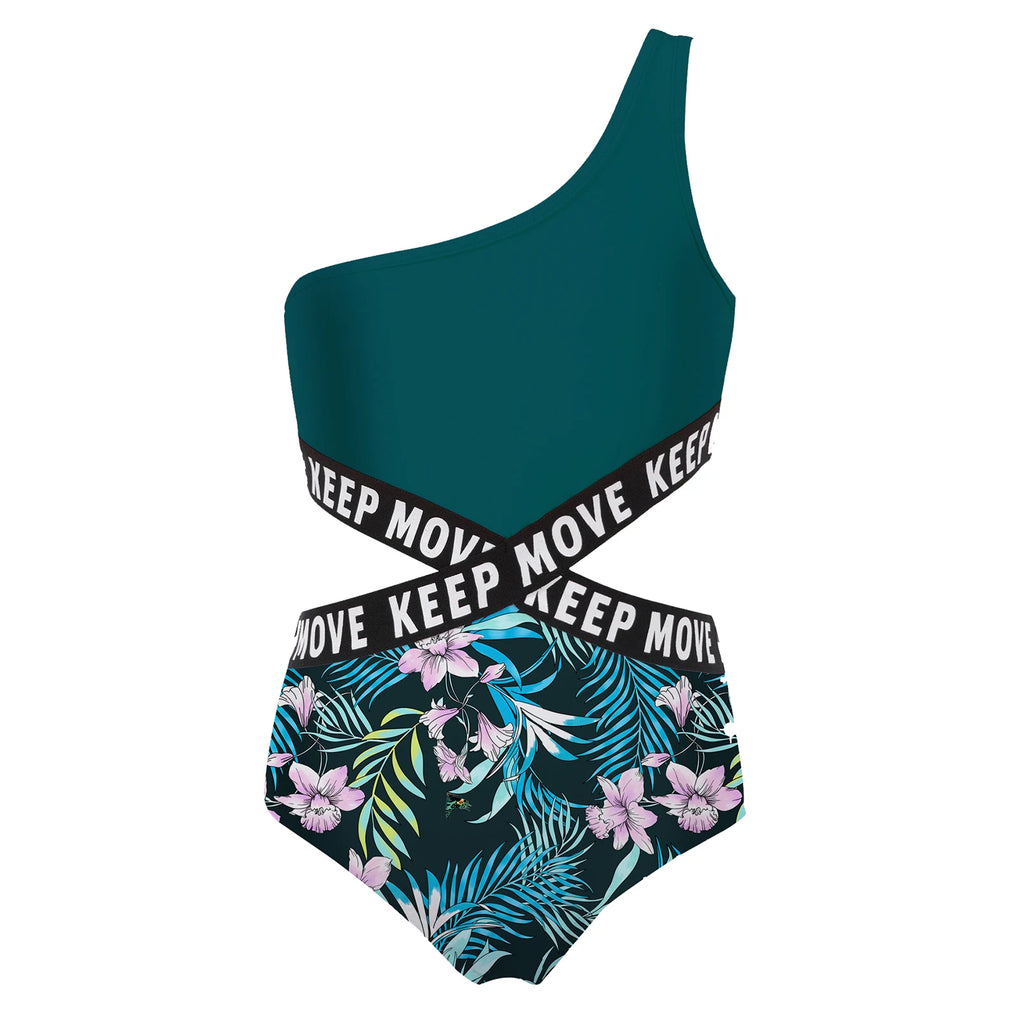 Kids Girls Hollow Out One-piece Swimwear