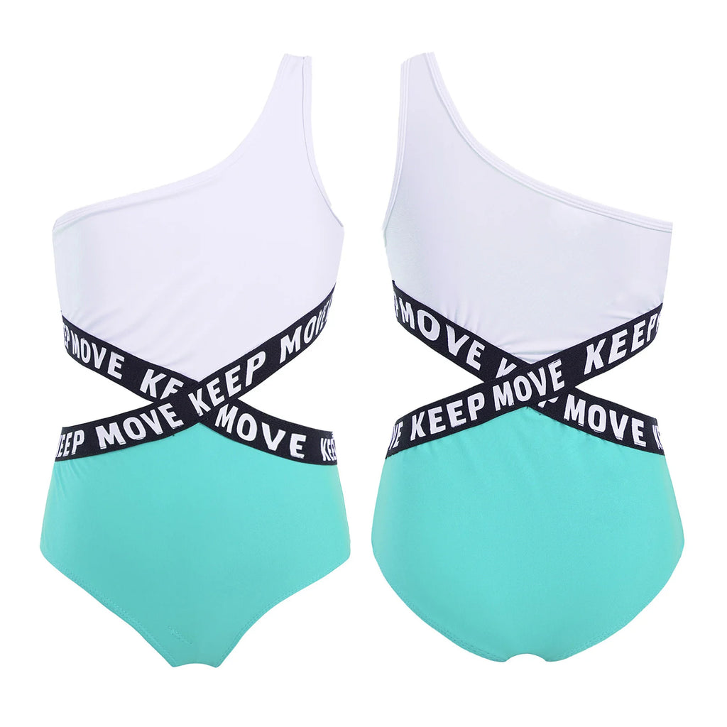 Kids Girls Hollow Out One-piece Swimwear