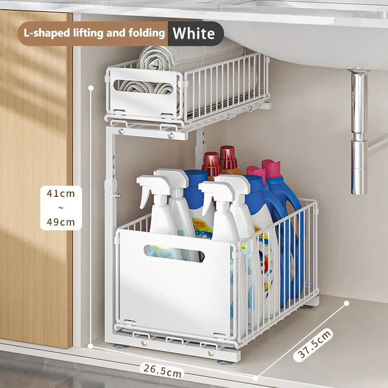 2 Tier Pull Out Cabinet Organizer