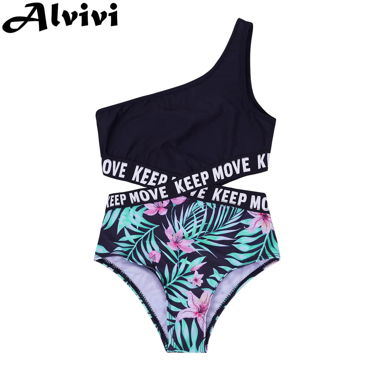 Kids Girls Hollow Out One-piece Swimwear