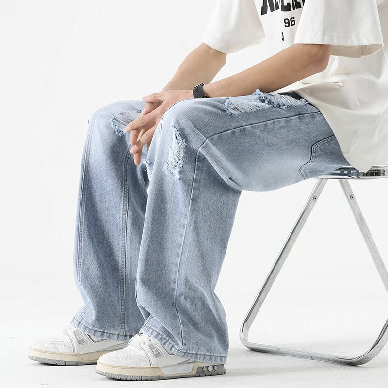 Men's Summer Ripped Jeans Loose