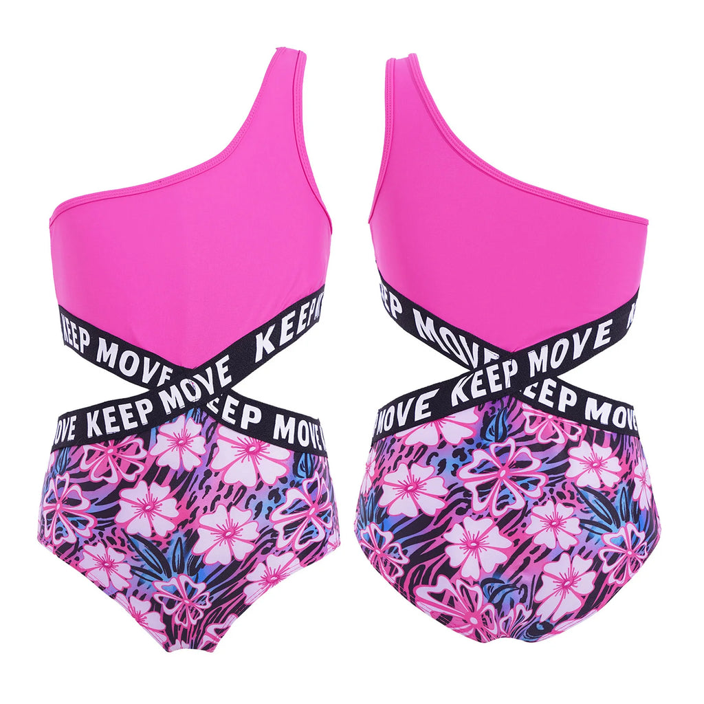 Kids Girls Hollow Out One-piece Swimwear