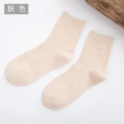 Women's Solid Color Bamboo Fiber Socks